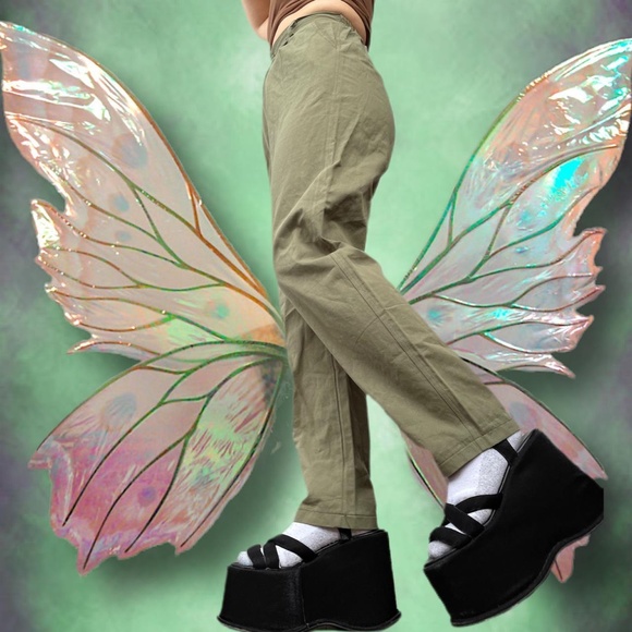 Green Pleated Pants Trousers - Picture 2 of 4